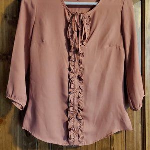 Forever 21 ruffle front blouse size small